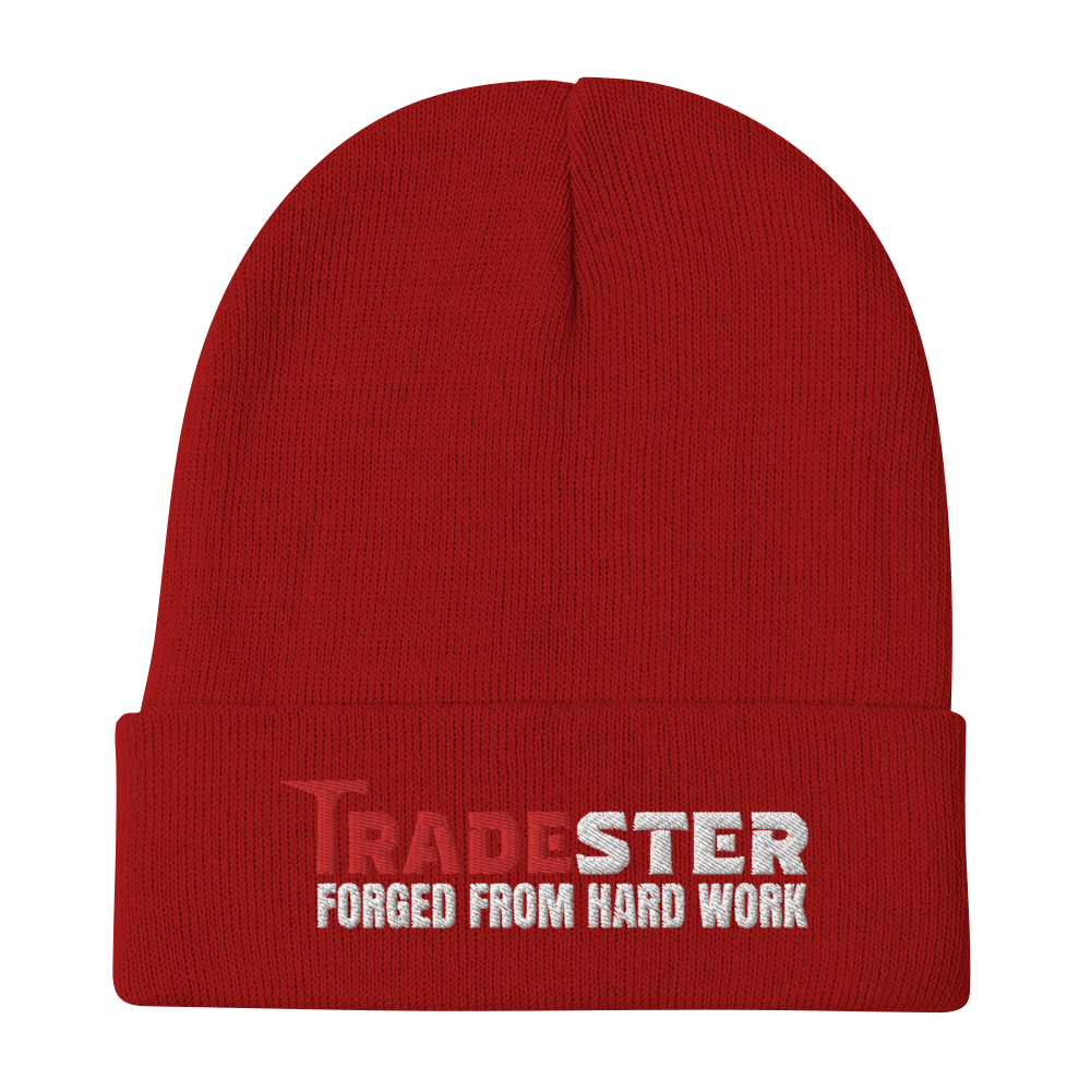 Forged From Hard Work Otto Beanie Bold Script White